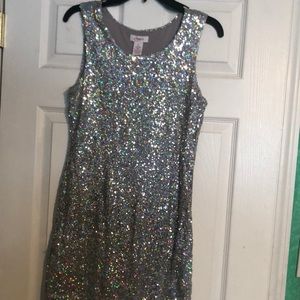 Silver sequence Candie’s dress